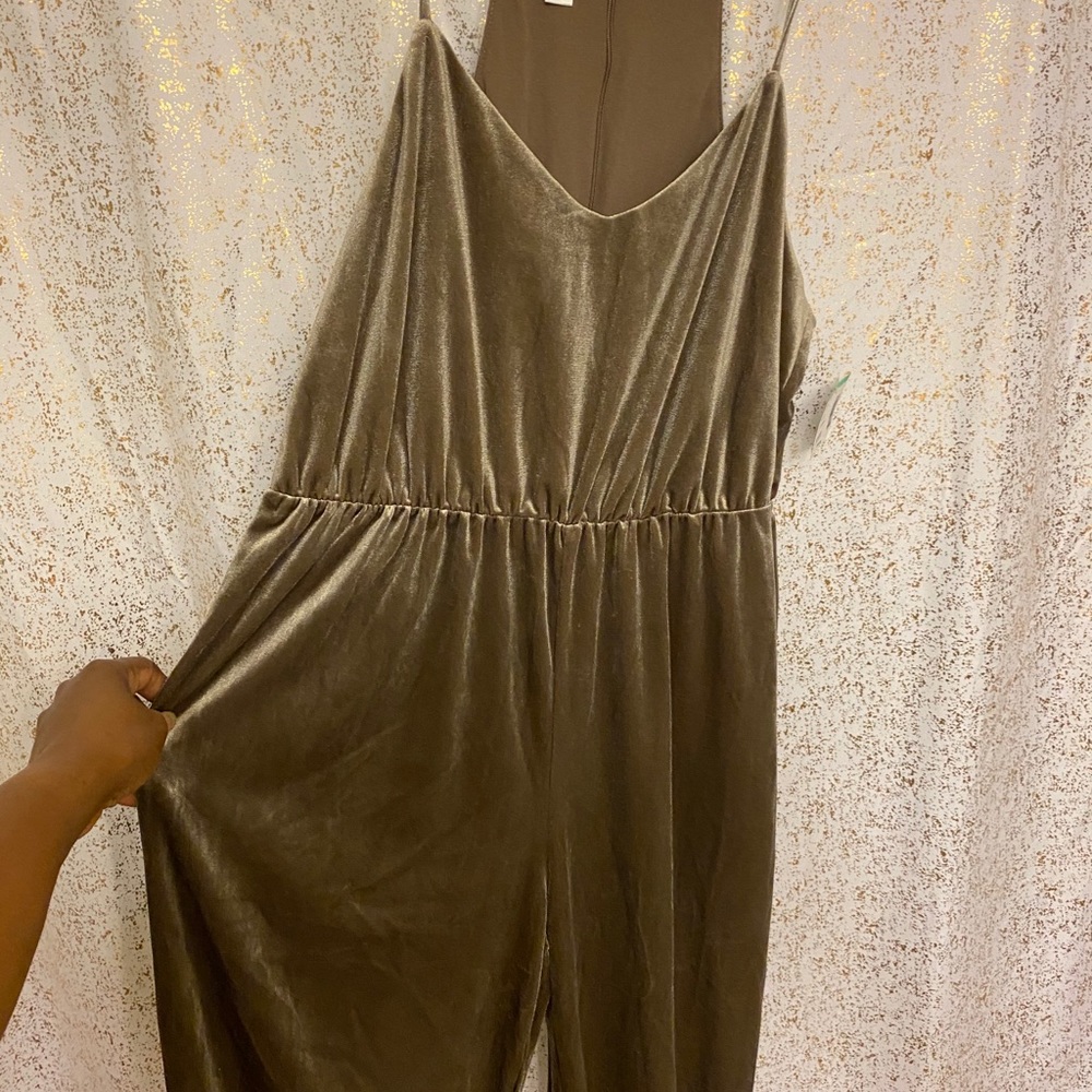 Velour capris jumpsuit